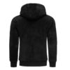 Zip fleece hoodie herrtröja med fleece svart bakifrån