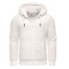 Zip fleece hoodie herrtröja med fleece vit