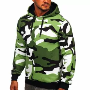 JHN - Camouflage hoodie grön