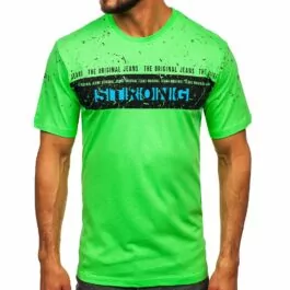 Grön kortärmad tröja Strong - T-shirt framifrån