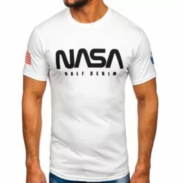 Vit kortärmad tröja - NASA t-shirt framifrån