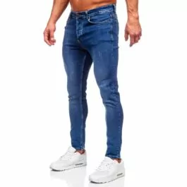Blåa jeans med slitningar - Regular fit herr