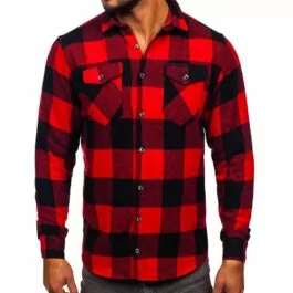 Flanellskjorta - Svart/röd herrskjorta