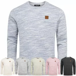 Sweatshirts melange färgade herrtröjor i fler färgval