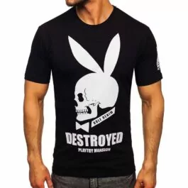 Svart t-shirt - Herr t-shirt Destroyed framifrån