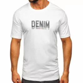 Vit kortärmad tröja - T-shirt Denim framifrån