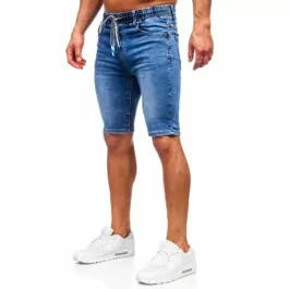 Blåa shorts för herr - Jeansshorts