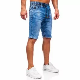 Skuggade jeanshorts - Blåa shorts herr