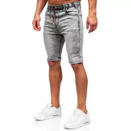 Shorts med skuggningar - Gråa jeansshorts