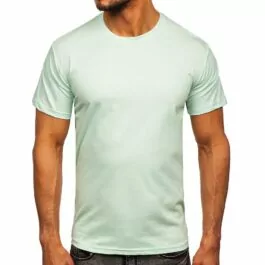 Mintgrön basic t-shirt - Rund hals framifrån