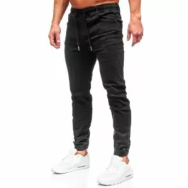 Jeans joggers - Svarta byxor med mudd