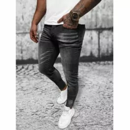 Skuggade jeans - Svarta slim fit herr