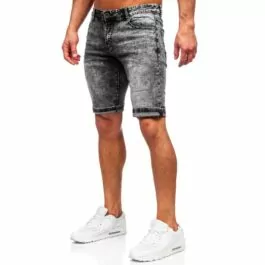 Svarta skuggade shorts - Jeansshorts