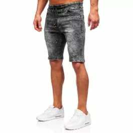 Skuggade svarta shorts - Jeansshorts