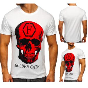 JHN - Vit printed T-shirt Golden Gate