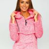 Fleece tröja dam - Rosa hoodie