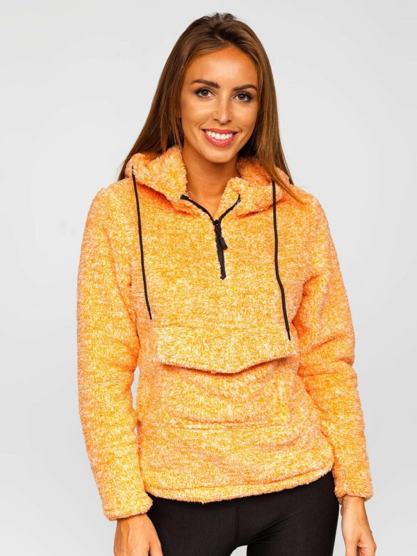 Fleece tröja dam - orange hoodie