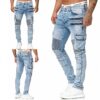 Jeans med cargofickor och stretch