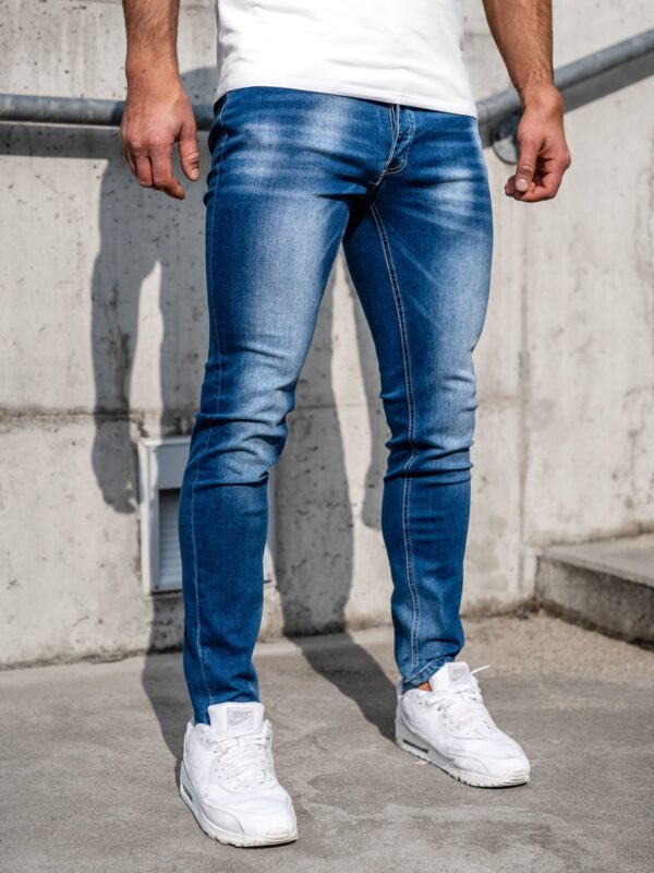 Blåa jeans - herrjeans med stretch - front