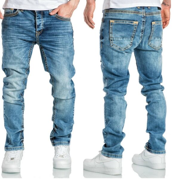 Regular fit herr jeans ljusblåa