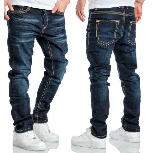 Regular fit herr jeans mörkblåa