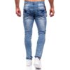 Slim Fit Jeans - Blåa herrjeans med lättare skuggninigar bakifrån