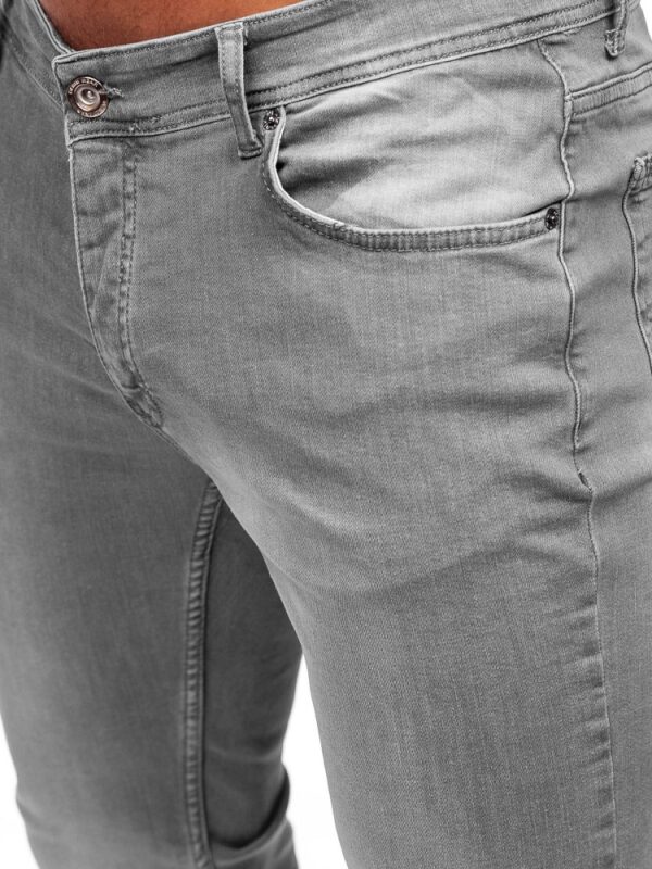 Ljusgråa slim fit jeans - Herrjeans 489 kr zoom framifrån