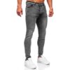 Skinny fit herrjeans - Mörkgråa jeans 489 kr från sidan