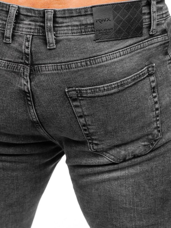 Skinny fit herrjeans - Mörkgråa jeans 489 kr zoom bakifrån