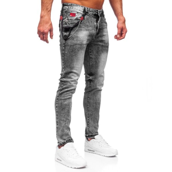 Svarta jeans slim fit med lättare skuggningar från sidan