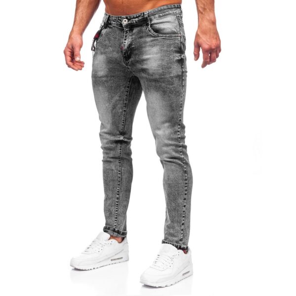 Svarta jeans slim fit med lättare skuggningar sidbild