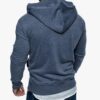Blå zip hoodie - herrtröja med luva