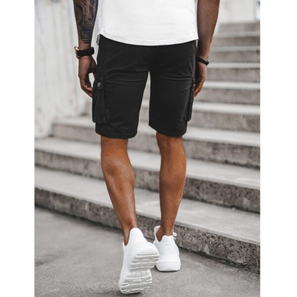 Chino shorts - Svarta Herrshorts med extra fickor på benen bakifrån