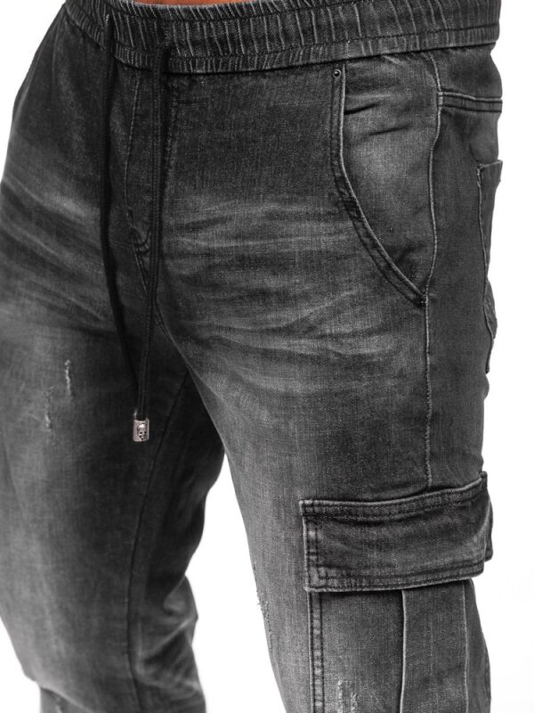 Svarta jeans joggers med cargofickor in zoomad