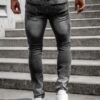 Jeans Herr - Svarta Slim-Fit byxor baksidan