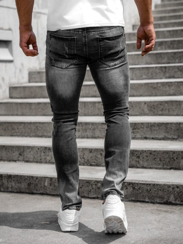 Jeans Herr - Svarta Slim-Fit byxor baksidan
