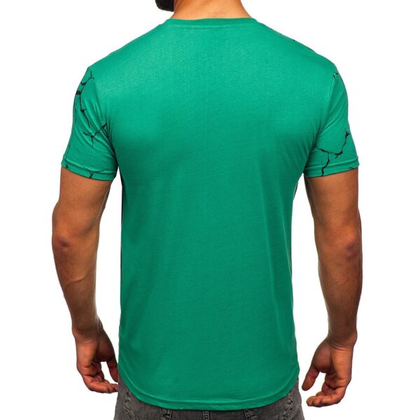 Billig T-shirt - grön Herrtröja revolution med tryck bakifrån