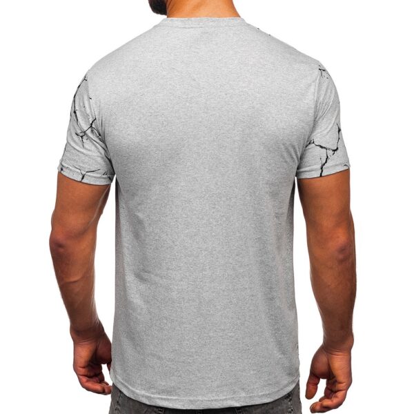 Billig T-shirt - ljusgrå Herrtröja revolution med tryck bakifrån