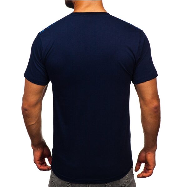 Mörkblå T-shirt Enjoy Printed - Herrtröja baksida