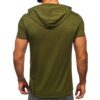 T-shirt med luva - Grön herrtröja med camo tryck bakifrån
