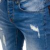 Blåa destroyed jeans herr framifrån zoom
