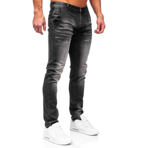 Jeans herr - svarta slim fit herrjeans med stretch sidbild