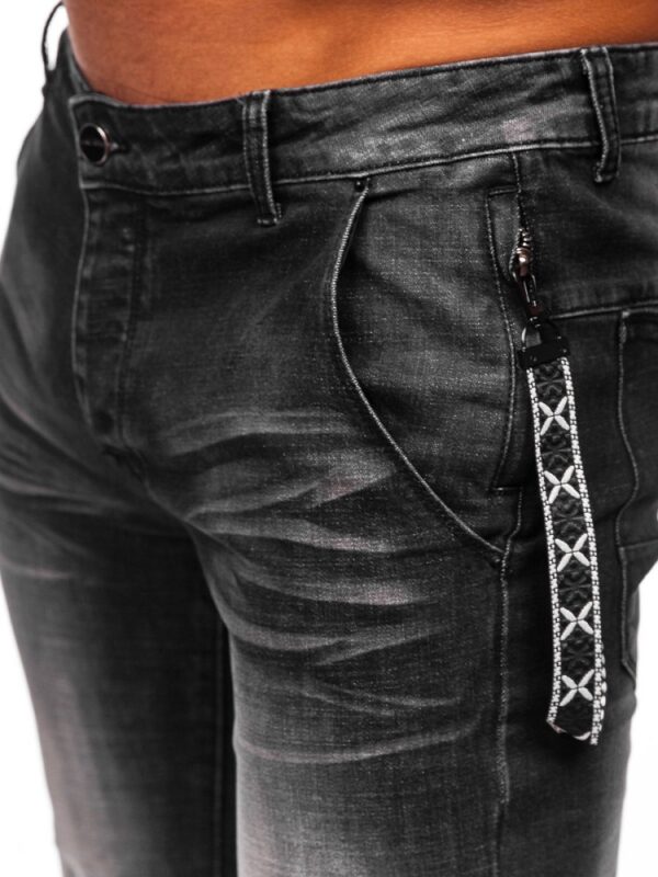 Jeans herr - svarta slim fit herrjeans med stretch zoom