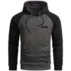 Mörkgrå JHNsport hoodie med svarta ärmar framifrån