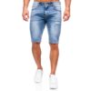 Ljusblåa shorts - Lätt slitna jeansshorts framifrån