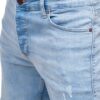Ljusblåa herrshorts - Jeansshorts med slitningar zoomad