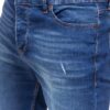 Mörkblå jeansshorts - Lätt slitna herrshorts zoomad