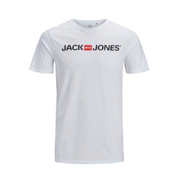 Vit Slim fit printed JACK & JONES T-shirt framifrån