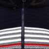 Mörkblå zip hoodie - Stickad med avtagbar huva zoomad