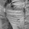 Regular fit jeans - Grå slitna herrjeans zoomad